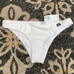Hollister White Cheeky Bikini Bottoms ONLY